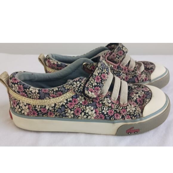 See Kai Run Kristin Floral sneakers little girls/ toddlers Size 11 - Picture 4 of 10